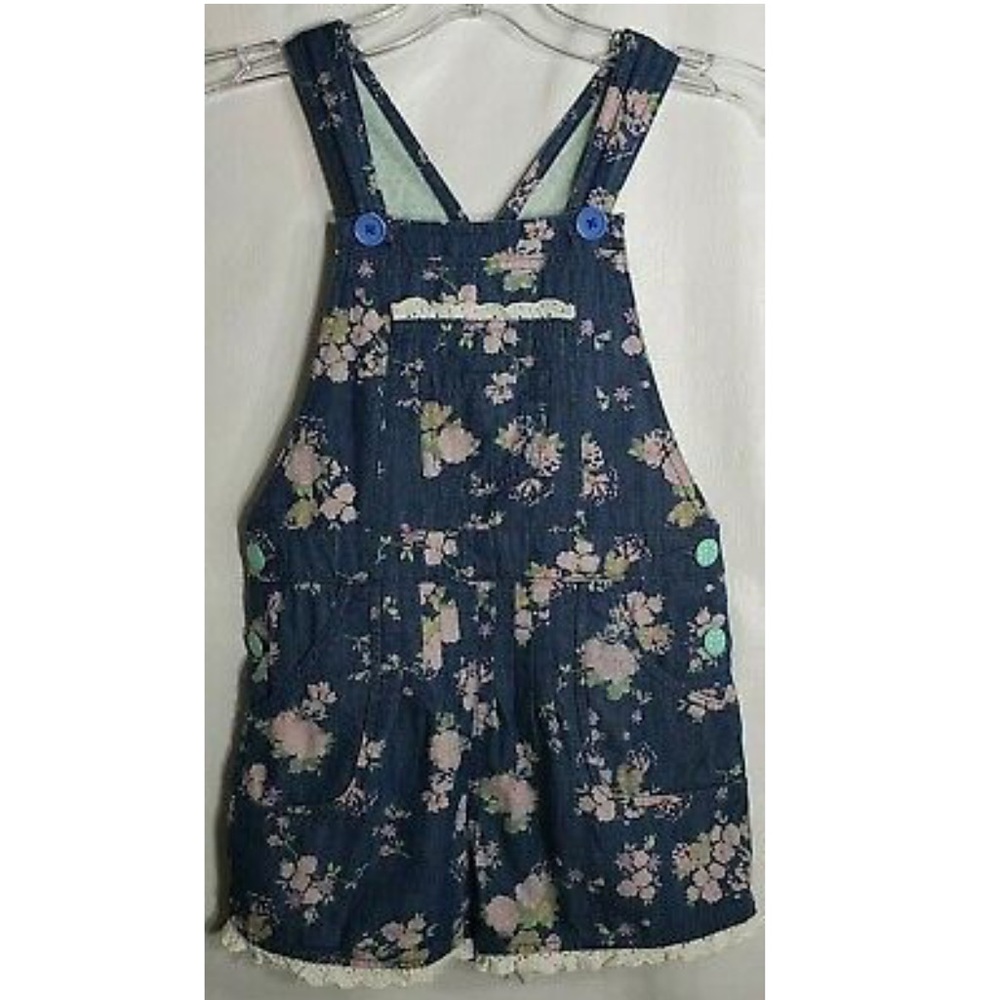 Matilda Jane Denim Floral Overall/Romper -Size 10